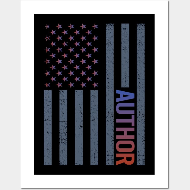 American Flag - Author Wall Art by hieunguyen.art